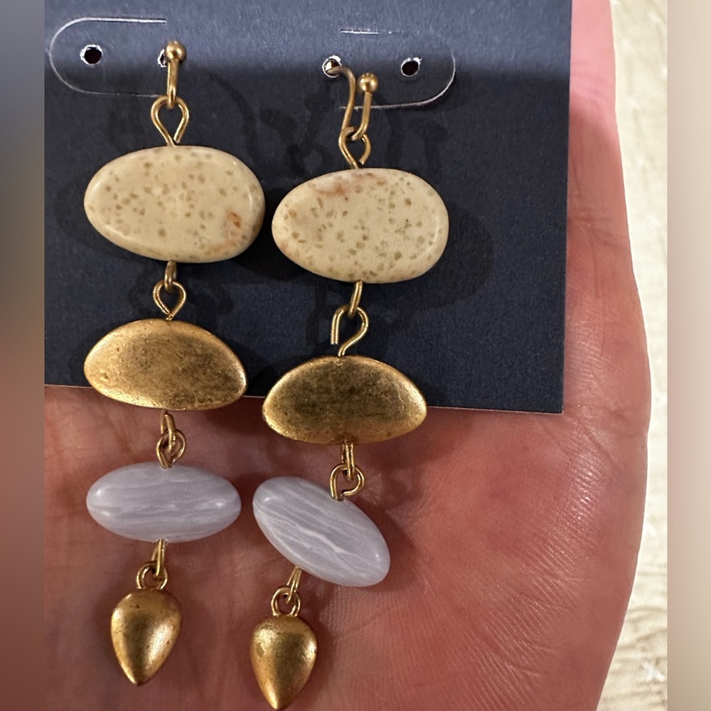 Universal Thread Semi Precious Stone Dangle Earrings (NWT) Set of 2: Pierced - Picture 6 of 8